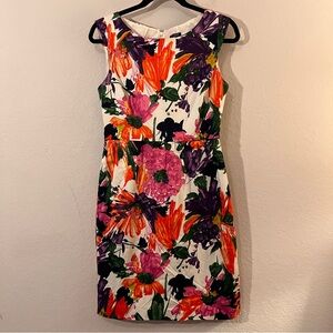 J.Crew Floral Print Sleeveless Dress Size 4 Cotton Blend